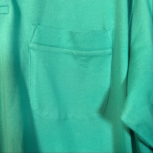 SCANDIA WOODS Polo Long Sleeve Shirt. Size Large, turquoise. Cotton piqued - Picture 2 of 9